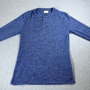 Civil Society Henley Shirt Long Sleeve Casual Knit Top Blue Mens Size‎ M